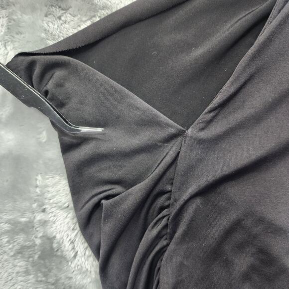 Vintage Y2K Wet Seal Top Womens M Black Studded V-Neck Drape Front Tank Biker - Picture 6 of 10